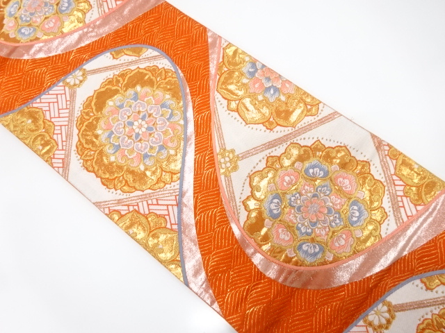 JAPANESE FUKURO OBI / WOVEN FLOWER CREST